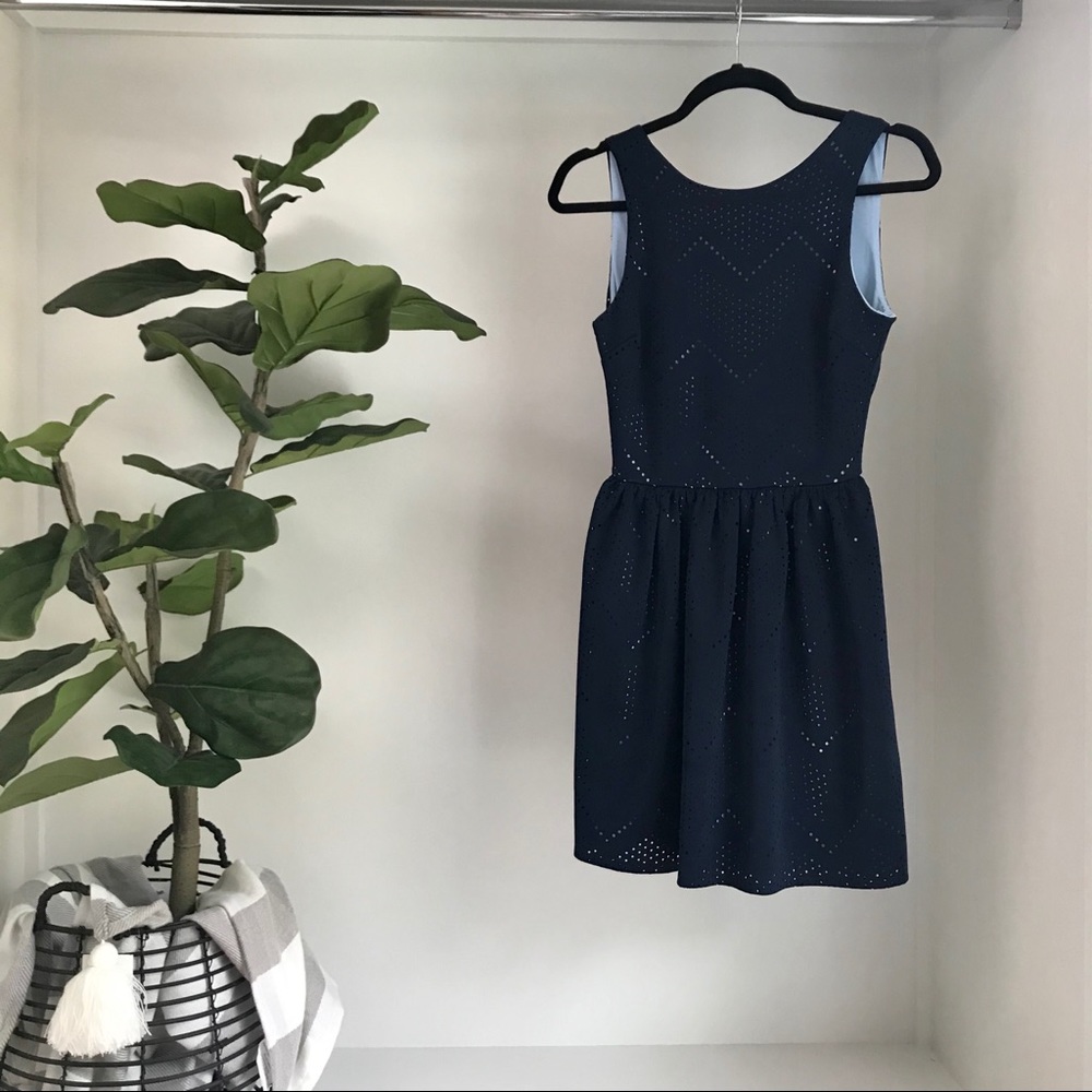 Love‎ ...ady NYE Preppy Holiday Sleeveless Casual Chic Mixed Blue Mini Dress